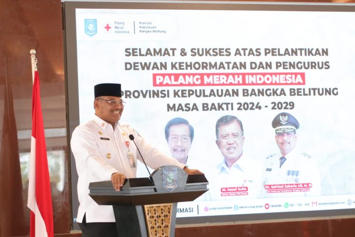 Hadiri Pelantikan Pengurus PMI Kep. Babel, Pj Gubernur Safrizal Mereka Tergerak Atas Dasar Kemanusiaan