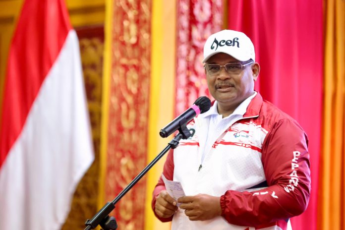 Pj Gubernur Safrizal Bakar Semangat Atlet NPCI Aceh yang akan Berlaga di Peparnas Solo