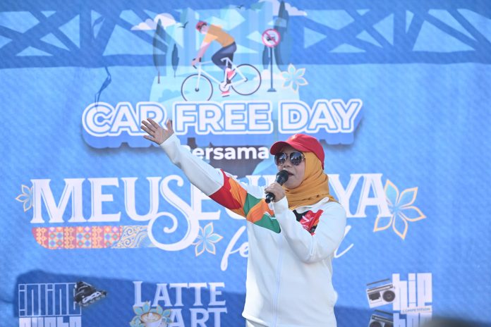 TP PKK Aceh dan Rumoh Pangan Kampanyekan Stop Boros Pangan di Car Free Day